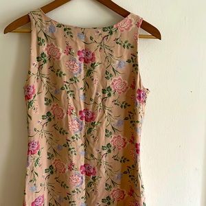 April Cornell Silk Pink Floral Dress
